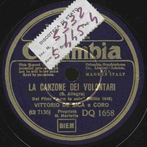 la canzone dei volontari 